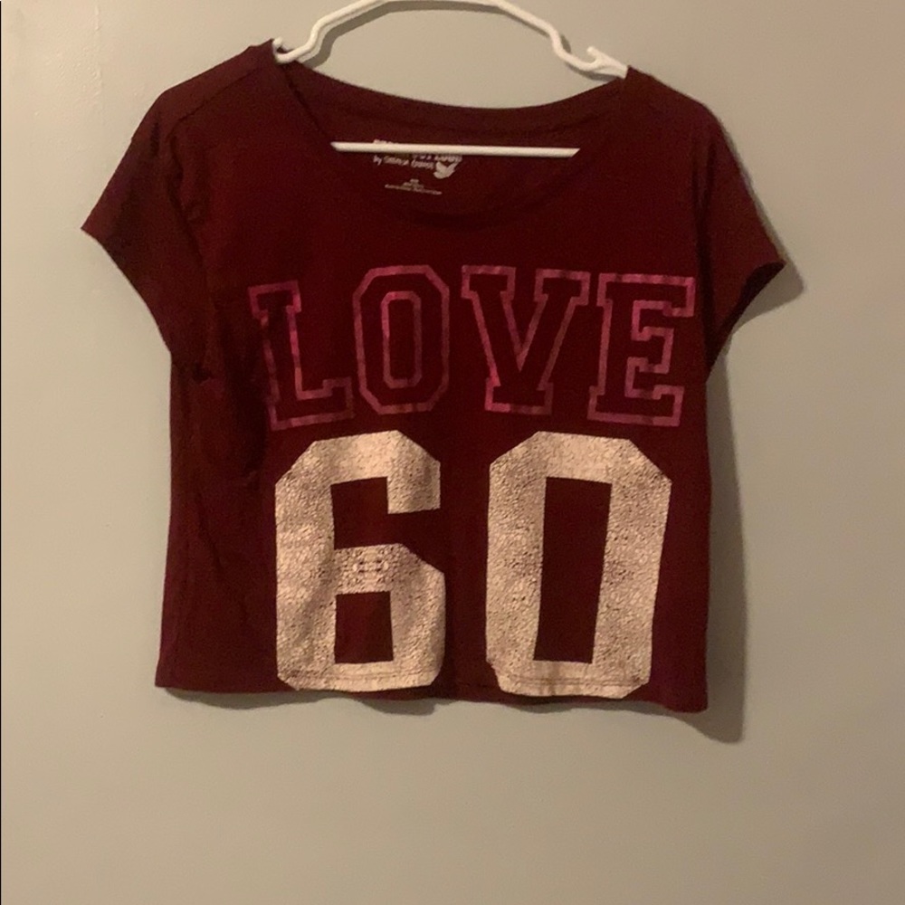medium maroon selena gomez crop top